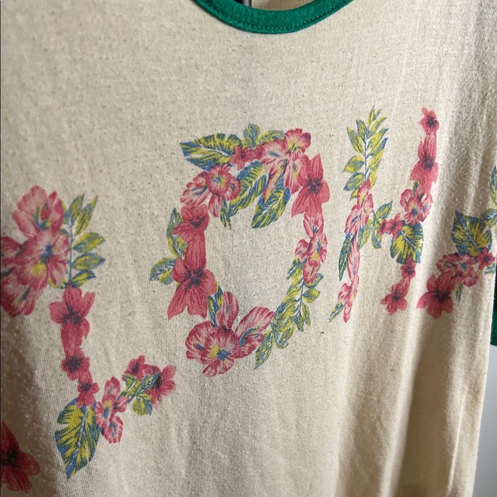 MINKPINK Green and Cream Floral Graphic Long Sleeve Top - Picture 4 of 11